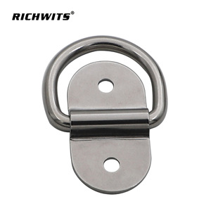 RICHWITS ห่วงเหล็กสแตนเลสแบบ D-Ring ขนาด 6x38x32 มม. แบบสองรู สำหรับเชือกเกี่ยวรถบรรทุก รถพ่วง และรถขนส่งสินค้า - Product Image 1