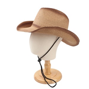 Cowboy <b>Hat</b> <b>Straw</b> Wide Brim Adjustable Unisex Outdoor Spring Summer Fashion Sun Protection <b>Hat</b> - Product Image 1