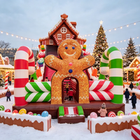 Château gonflable géant de Noël pour enfants avec toboggan, aire de grimpe et de glisse pour enfants, en PVC, facile à installer, vente en gros