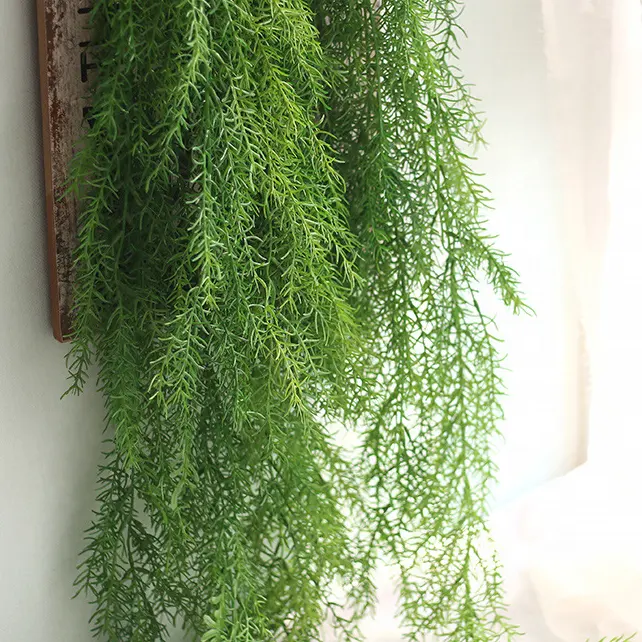 T-008 Needle Wall Hanging Wall Vine Simulation Leaves Artificial Plants for Decoration Plastic Balls Grass Greenery Green 105cm