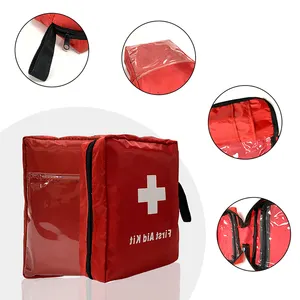 Smart Therapy Aid Kit Home Comprehensive Red Oxford Cloth First Aid Kits Bag With Tourniquet Material For Adventure Emergency