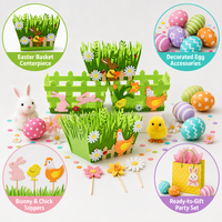 Panier de fleurs en forme d'œuf de Pâques pour centre de table, idéal pour les fêtes, la table à manger, le cheminée, l'étagère et la décoration intérieure