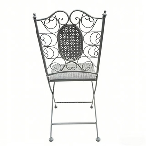 Silla Plegable de Metal para Jardín, Estilo Bistro <span class=keywords><strong>Barcelona</strong></span>, Color Blanco Antiguo, para Bodas - Product Image 5