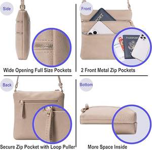 Tasche con tracolla a tracolla portamonete portamonete regolabile Solene borsa a tracolla tascabile Multi cerniera piccola borsa a tracolla - Product Image 6