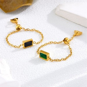 Bagues empilables FY Fashion pour femmes – Pendentif géométrique <span class=keywords><strong>carré</strong></span>, cœur, rond, <span class=keywords><strong>solitaire</strong></span>, strass, diamant, avec chaîne réglable - Product Image 2