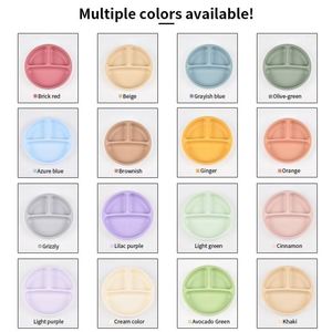 Assiette bébé en silicone à ventouse, sans BPA, antidérapante, compartimentée, compatible micro-ondes, ensemble de vaisselle pour tout-petits - Product Image 6