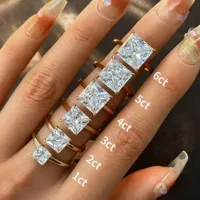 Bague en argent sterling 925 de la marque MuShan, sertie de diamants Moissanite D de 1, 2, 3, 4, 5 ou 6 carats pour femmes, bijoux brevetés MST