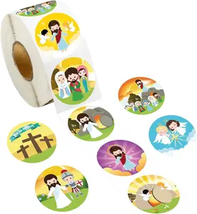 Pafu Wholesale 500pcs Easter Stickers for Kids Children Gifts for Party Easter Sceme Self-Adhesive Classroom Bible Decoration