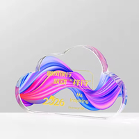 Plaque en cristal en forme de nuage personnalisée avec impression couleur et gravure, trophée pour événements, compétitions et récompenses honorifiques