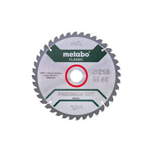 Lame de scie circulaire Metabo 216 mm 40 dents, coupe de précision du bois - Product Image 1