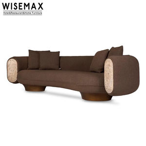 विसमैक्स फर्नीचर लक्ज़री कपड़े सोफे आधुनिक फर्नीचर मॉड्यूलर एल आकार के सोफे घर विला के लिए ठोस लकड़ी के सोफे सेट - Product Image 4