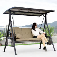 Balançoire de jardin 3 places haut de gamme pour adultes – Mobilier d'extérieur, chaise suspendue pour patio