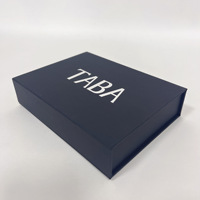 Grand carton en papier rigide mat de luxe avec logo personnalisé de qualité supérieure noir pliable vide fermeture magnétique emballage de boîte-cadeau