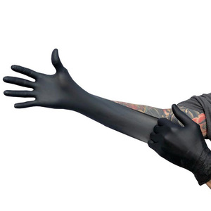 Disposable Nitrile Gloves Black Oil Proof Food Processing Protective Gloves Full Texture One Time Use Non Sterile - Product Image 1