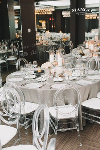 Chaise Chiavari Phoenix moderne en polycarbonate transparent avec coussin moelleux pour hôtels, banquets, événements en extérieur/intérieur, salons - Product Image 2