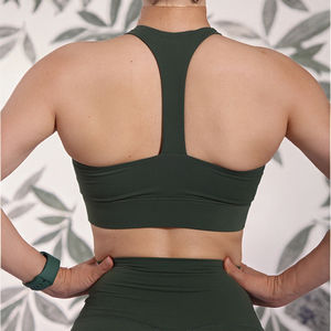 Sujetador deportivo de alto impacto a prueba de golpes para mujer, con espalda en T, al por mayor, personalizado, tops de gimnasio de cuatro vías para correr, fitness y entrenamiento. - Product Image 2