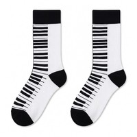 Chaussettes en coton jacquard personnalisées à motif notes de musique, style fantaisie pour instruments de musique, pour OEM ODM, chaussettes personnalisées
