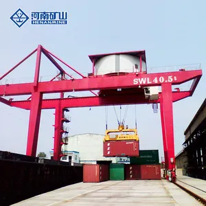 Contenitore di spedizione di grande capacità 40 Ton 50 Ton montato su rotaia Gantry portacontainer gru 20t 30t RMG gru