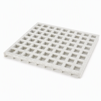 Grille de protection en FRP blanc pour canal de trop-plein de piscine |   Panneau de grille en fibre de verre antidérapant découpé sur mesure pour usage industriel