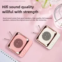 Haut-parleur Bluetooth rétro en forme de mini-téléviseur, audio sans fil portable, décoration