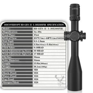 Mira Telescópica de Largo Alcance <span class=keywords><strong>Discovery</strong></span> Opt 5-30X56 FFP de 34 mm, Directo de Fábrica, para Caza al Aire Libre, con Ajuste de Cero - Product Image 1