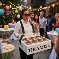 Plateau à gâteaux portable à suspendre au cou, style mobile, pour cannoli et tiramisu, idéal pour les fêtes