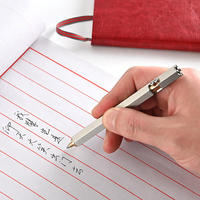 Outil d'autodéfense à action de boulon en laiton de luxe stylo hexagonal en acier inoxydable sceptre jean stylo à bille utilitaire portefeuille stylo tactique