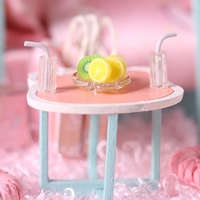 IIECREATE Maison miniature DIY rose, puzzle en bois 3D, meubles miniatures, kit de poupée avec plastique PP pour filles de 14 ans et plus