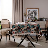 Nouvelle arrivée nappe jacquard en polyester faite à la main belle couverture florale pour les fêtes à la maison restaurants en gros