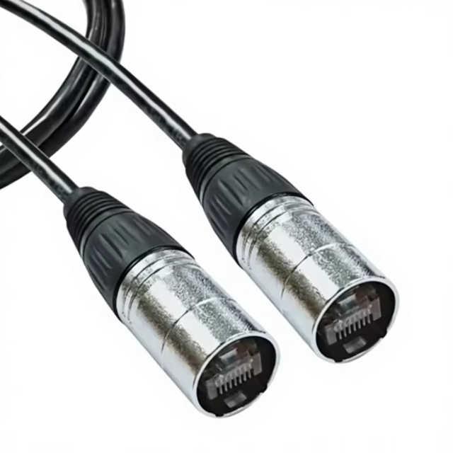 Rugged Cat6 EtherCON PVC SFTP Shielded Pure Copper Cable IP65 Waterproof Ethernet Patch Cord Heavy Duty RJ45 for Stage Audio Pro