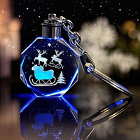 Fabricant de gros logo de voiture personnalisé Gravure laser 3D Light Up Keychain K9 Led Crystal Key Chain