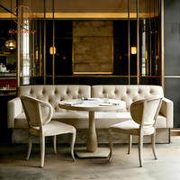 Ensemble de mobilier de restaurant en marbre courbé pour café et salon de thé : canapé, banquette, table et chaises