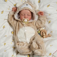 Poupée Reborn réaliste avec visage rond, corps souple en vinyle et caoutchouc, jouet mignon de simulation pour collection ou cadeau pour enfants