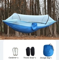 Hamac portable avec sangles d'attache aux arbres et sac de transport intégré, hamac de camping, capacité de 500 lb avec moustiquaire