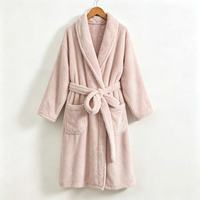 Peignoirs thermiques en flanelle premium pour femmes, à manches longues, col en V, tricotés, longueur intégrale, climatisés, chauds pour l'automne et l'hiver