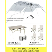 Tente de camping rétractable à double usage, résistante aux UV, imperméable, à installation rapide, avec cadre en fibre de verre Oxford, argentée, abri solaire, auvent de voiture