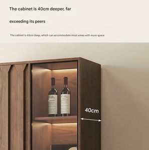 <span class=keywords><strong>JYN</strong></span> Petite armoire à vin en bois massif Armoire de décoration de rangement rétro Armoire sur pied pour salon TV - Product Image 5