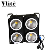 Vlite Projecteur de scène à 4 faisceaux pour éclairage de scène, contrôle DMX512, LED RGB, lumière du jour 5000K, 400W, Aluminium+Plastique, Ra80