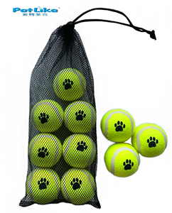 犬のトレーニング用の足跡を備えた直径2.5インチの環境にやさしいペットテニスボール - Product Image 2
