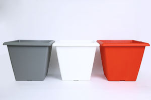 Pot de fleurs carré moderne en plastique PP, grande capacité, bac à plantes pour balcon, patio, aménagement extérieur, grande taille - Product Image 6