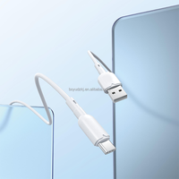 Cable de Datos USB Tipo-C de Fábrica, 2A, Carga Rápida, con Malla de Protección, Color Blanco, para Teléfono Móvil, Computadora, Cámara y Banco de Energía, 1.2m
