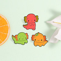Bros Enamel Figur Axolotl Kartun Unik, Berwarna Cerah, Lencana Logam Hewan Multiwarna Untuk Dekorasi Pakaian dan Tas Ransel
