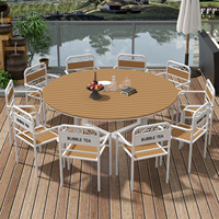 Ensemble table et chaises rondes d'extérieur, grand format, pour jardin et loisirs, combinaison table et chaises de salle à manger commerciale
