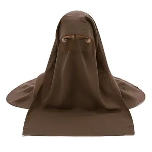 Hot Arab Style Muslim Chiffon Niqab Hijab One Piece Set Instant Muslim Women Khimar 2023