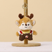 Porte-clés en peluche renne Kawaii avec vêtements, accessoire de sac animalier esthétique, mini-poupée cerf personnalisée, fourniture de cadeaux de fête sur mesure