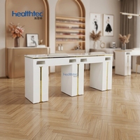 Table de Manucure Professionnelle Blanche en Bois pour Salon de Beauté, avec Double Tiroir, Vente en Gros