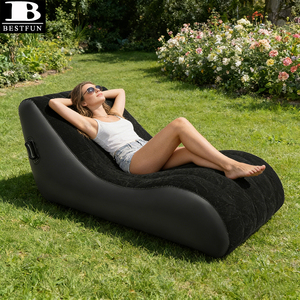 Canapé-lit gonflable noir <span class=keywords><strong>en</strong></span> forme de S, floqué, pliable, pour adulte, intérieur, balcon, <span class=keywords><strong>camping</strong></span>, plage - Product Image 4