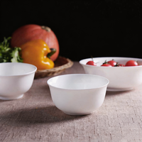 Bol à riz en céramique de porcelaine fine sans plomb, style chinois, avec cloche dorée, blanc pur émaillé, 4,5-6 pouces, vaisselle de restauration pour hôtel