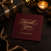 Cartes de remerciement de luxe en or noir avec logo personnalisé, cartes d'insertion de marque haut de gamme, impression en gros, emballage professionnel OEM premium