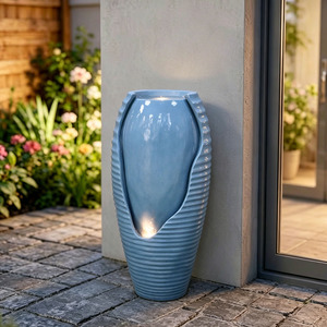 <span class=keywords><strong>Fontaine</strong></span> d'extérieur autoportante bleue antique en forme de pot avec lumières pour patio, jardin et décoration paysagère – Vente en gros - Product Image 6